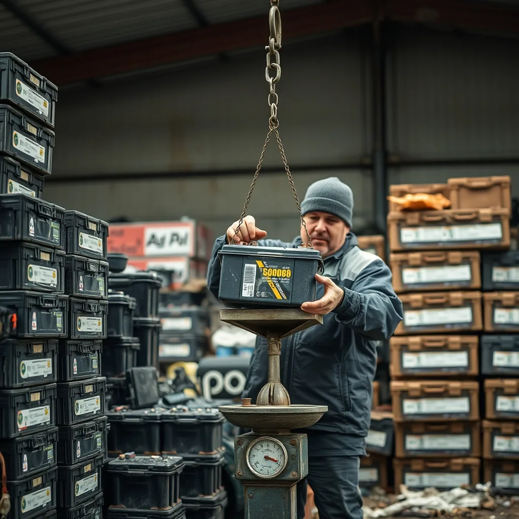Prix batterie ferrailleur 2026 : prix au kilo